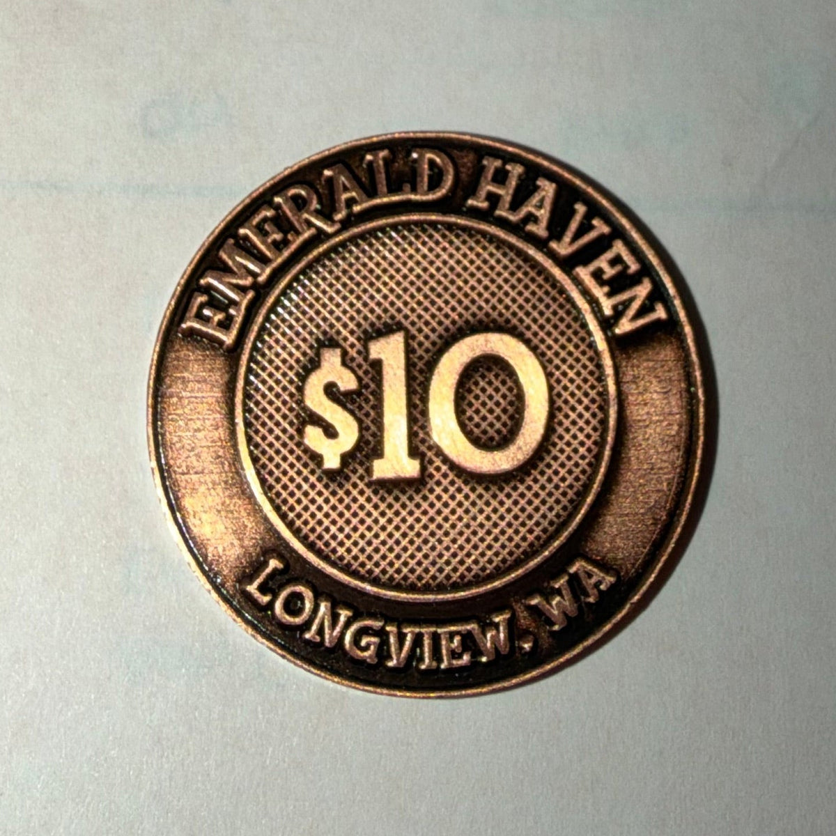 Emerald Haven $10 Gift Certificate Coin
